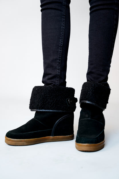 Black Ankle Boots With Shearling