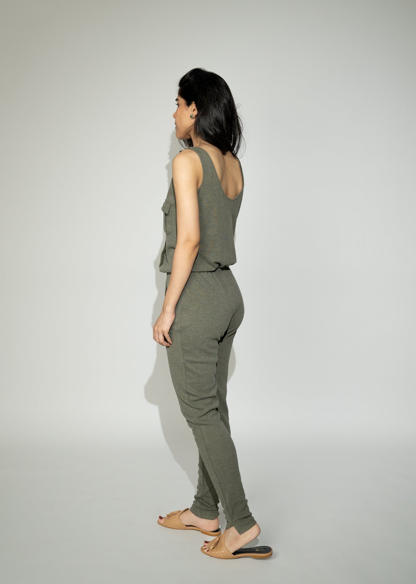 Knitted Army Green Jumpsuit