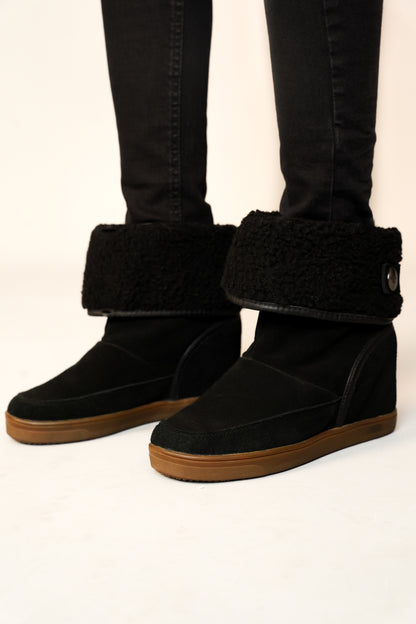 Black Ankle Boots With Shearling