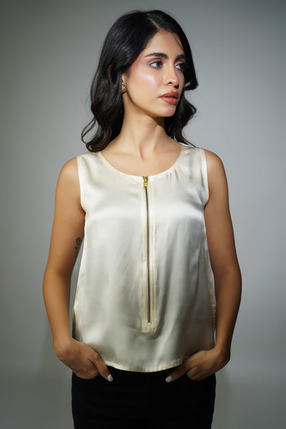 White Silk Tank