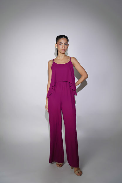 Purple Spaghetti Strap Jumpsuit