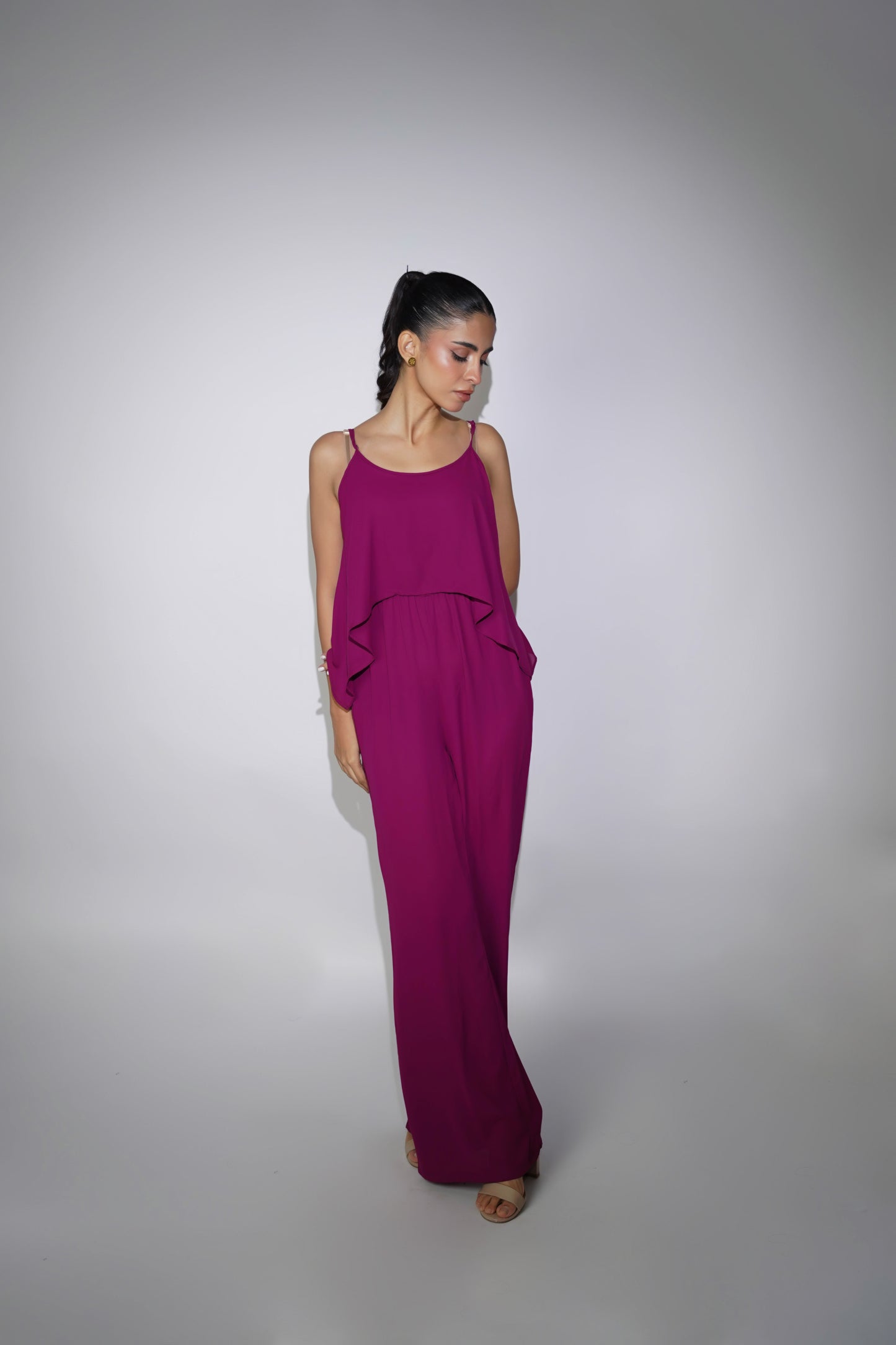 Purple Spaghetti Strap Jumpsuit