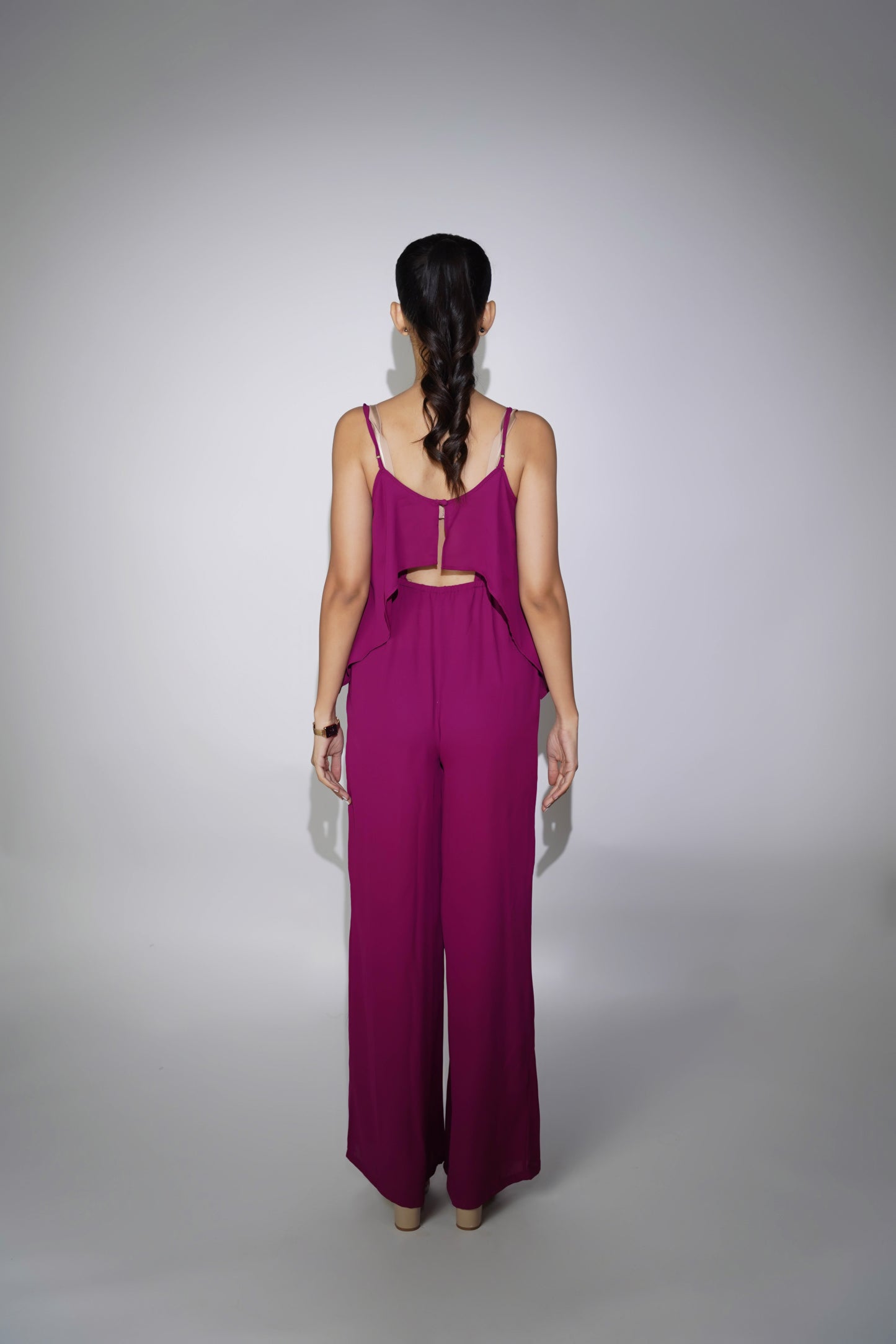 Purple Spaghetti Strap Jumpsuit