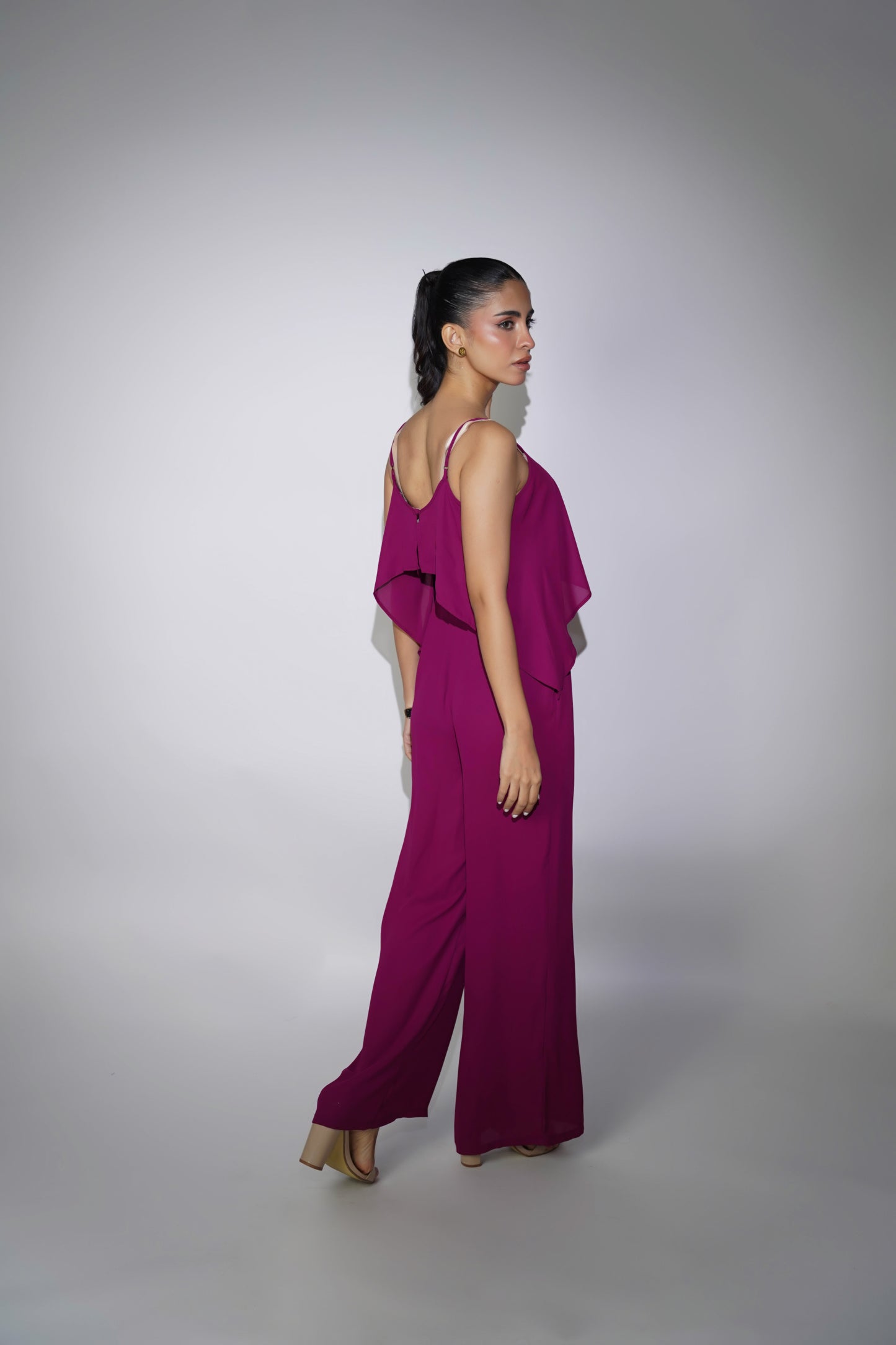 Purple Spaghetti Strap Jumpsuit