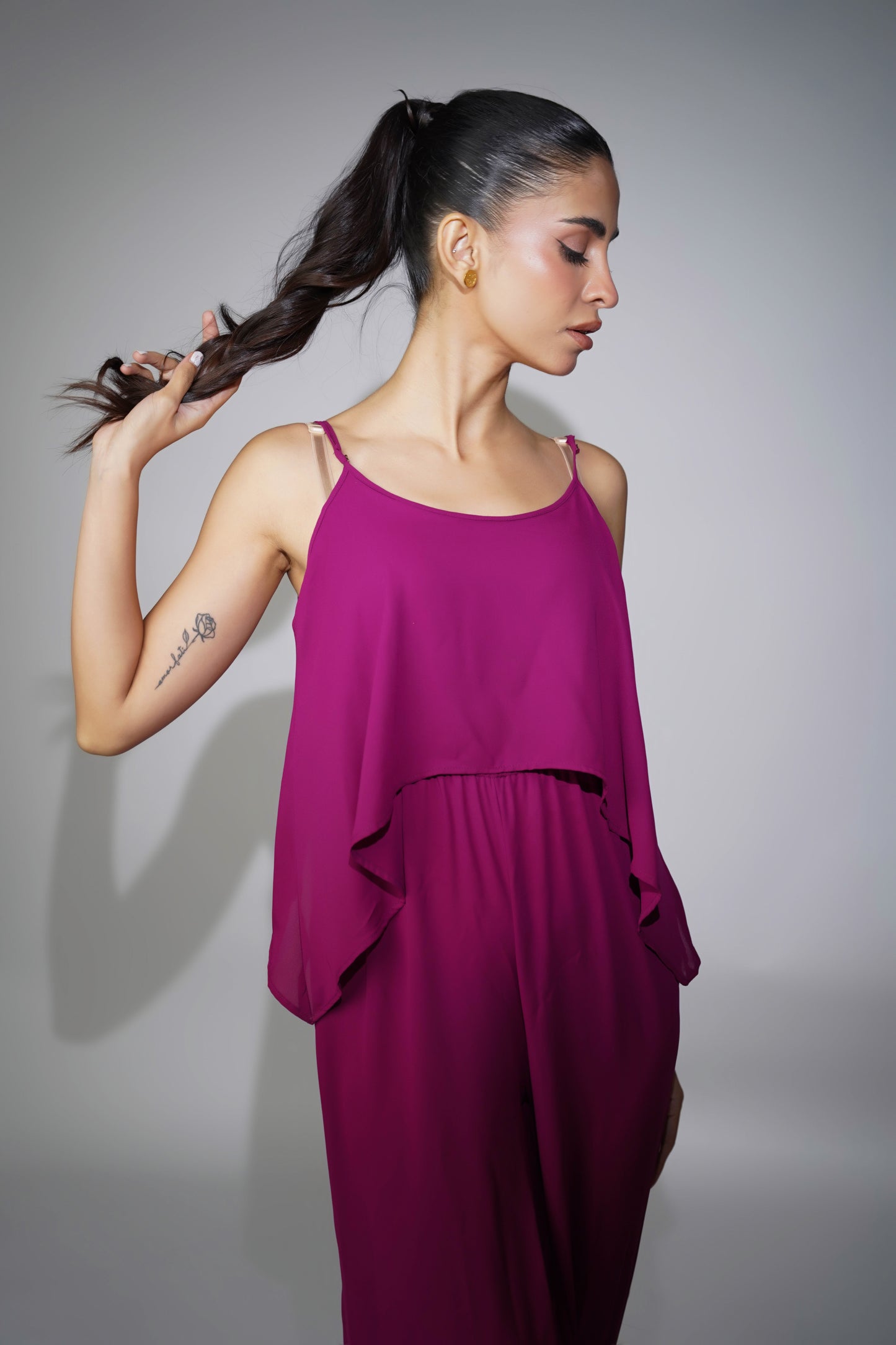 Purple Spaghetti Strap Jumpsuit