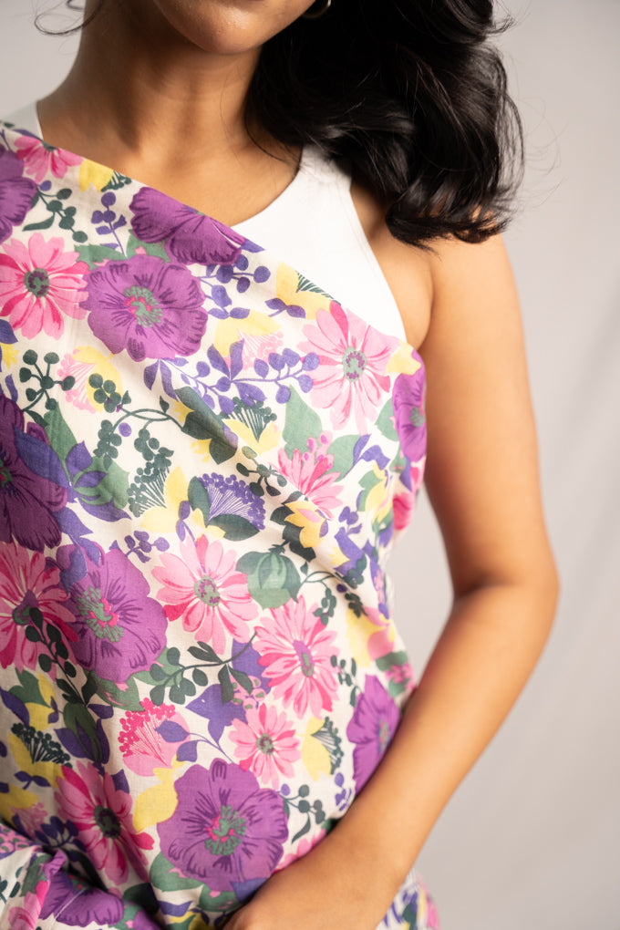 Purple Floral Sari