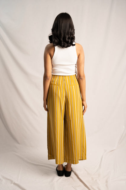 Striped Mustard Culottes