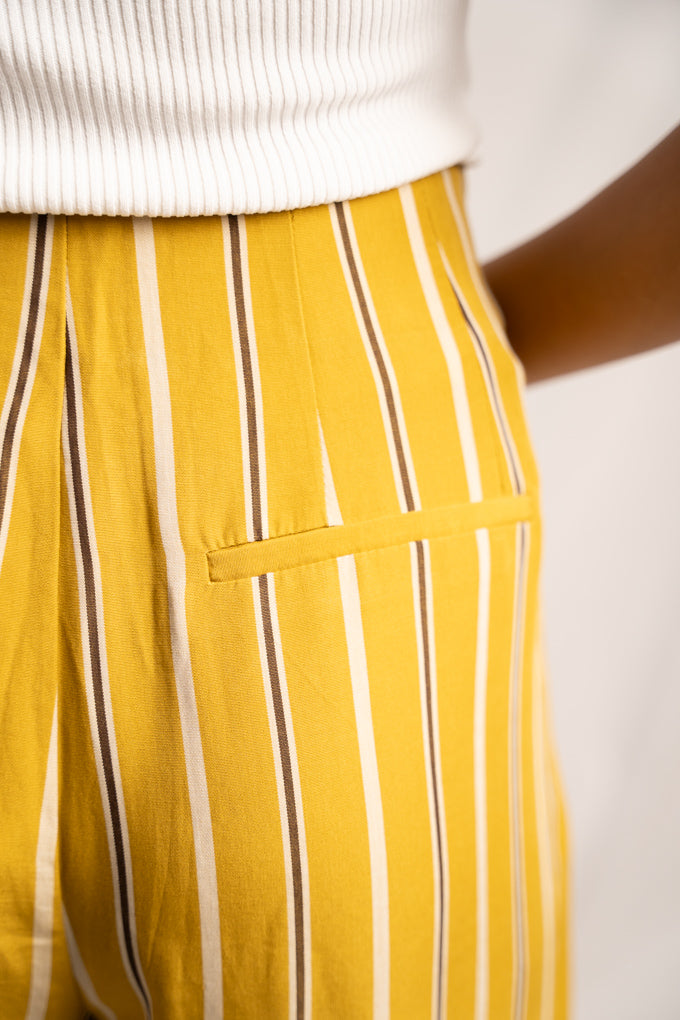 Striped Mustard Culottes